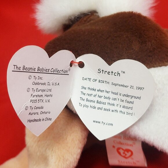 Ty Beanie Babies Stretch The Ostrich 1997 Animal Plush Stuff Toy - Picture 5 of 11